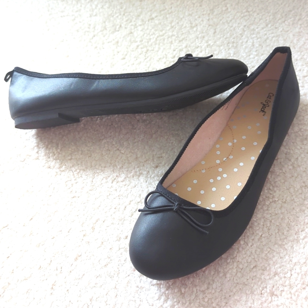 Cat & Jack black flats shoes
